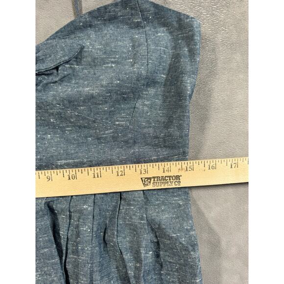 Madewell Chambray Tie-Front Cutout Cami Dress Women’s Size 4 Mini Smocked Blue - Picture 7 of 16